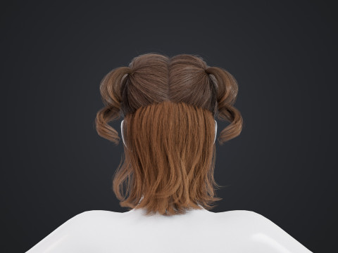 Female Hair Modelo 3D
