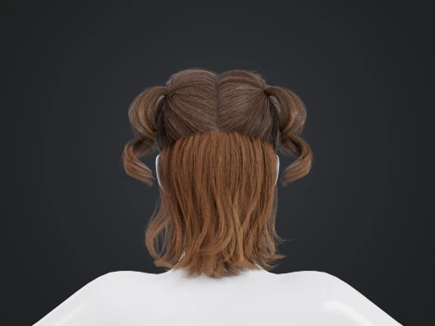 Female Hair 3D Model