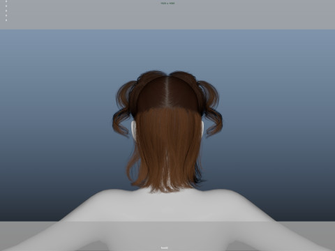 Female Hair Modelo 3D