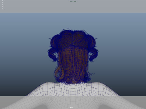 Female Hair Modelo 3D