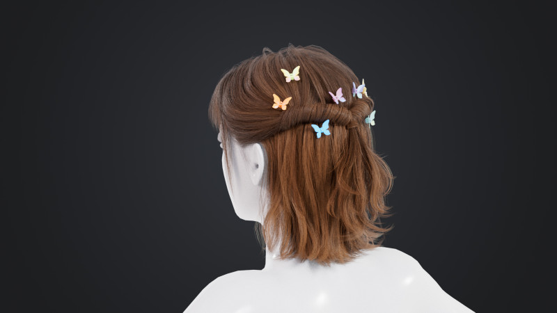 Female Hair Modelo 3D .c4d .max .obj .3ds .fbx .stl .blend 