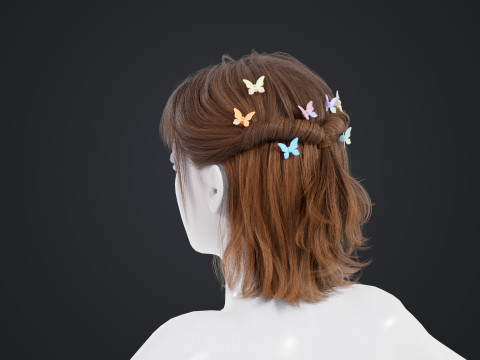 Female Hair 3D Model