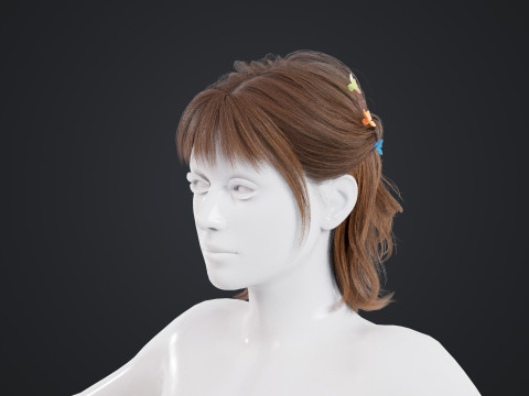 Female Hair Modelo 3D