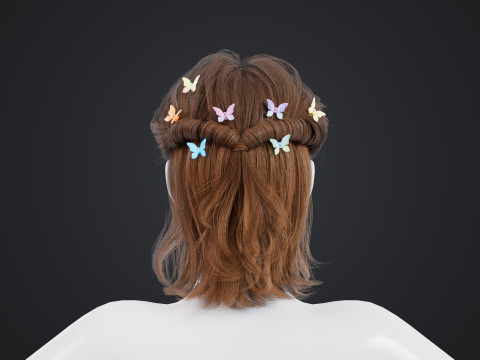 Female Hair Modelo 3D