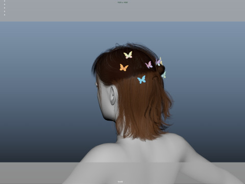 Female Hair Modelo 3D