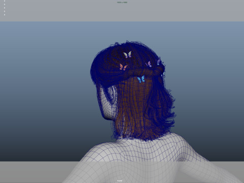 Female Hair Modelo 3D