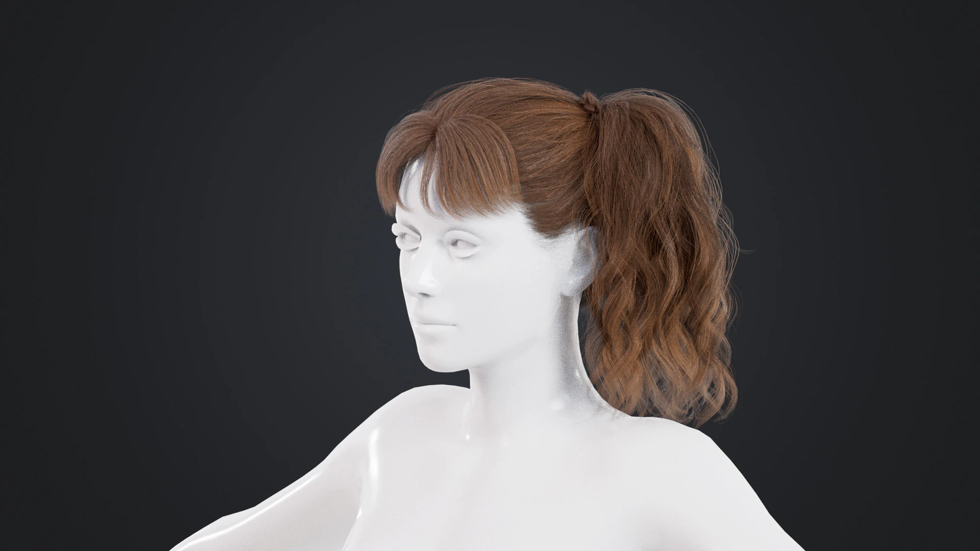 Female Hair 3D Model .c4d .max .obj .3ds .fbx .stl .blend 