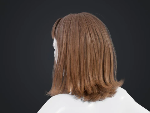 Kobiece Włosy Model 3D