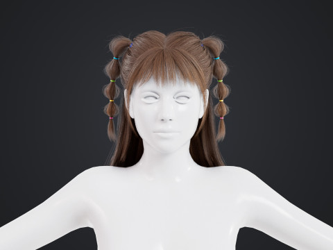 महिला बाल 3D मॉडल