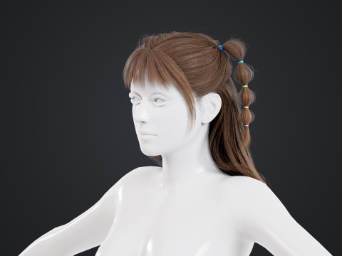 महिला बाल 3D मॉडल