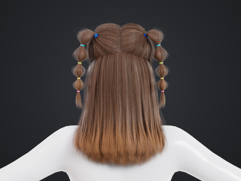 महिला बाल 3D मॉडल