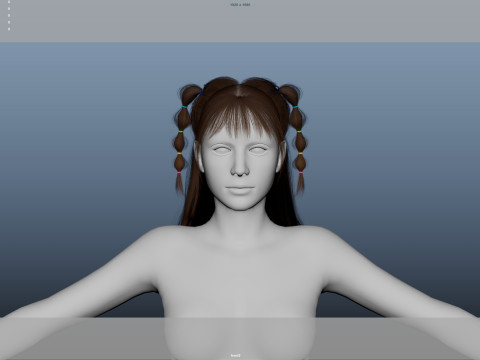 महिला बाल 3D मॉडल