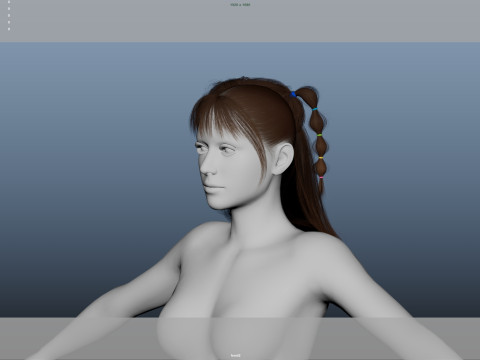 महिला बाल 3D मॉडल