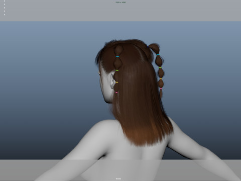 महिला बाल 3D मॉडल