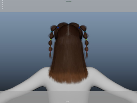 महिला बाल 3D मॉडल