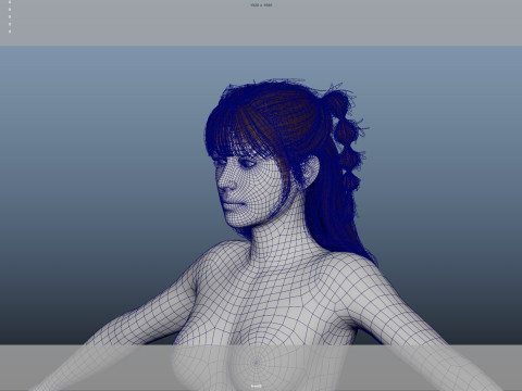 महिला बाल 3D मॉडल