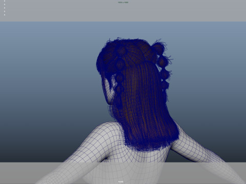 महिला बाल 3D मॉडल