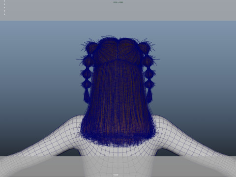 महिला बाल 3D मॉडल