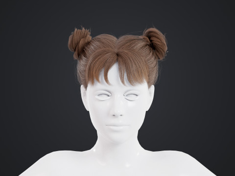 Female Hair Modelo 3D