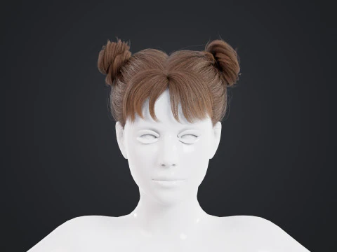 Female Hair 3D Model