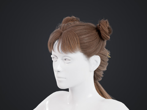 Female Hair Modelo 3D