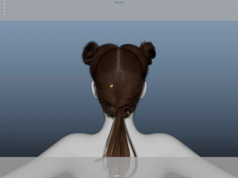 Female Hair 3D Model