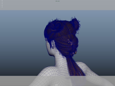Female Hair Modelo 3D