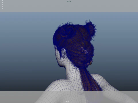 Female Hair 3D Model