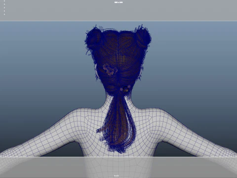Female Hair 3D Model
