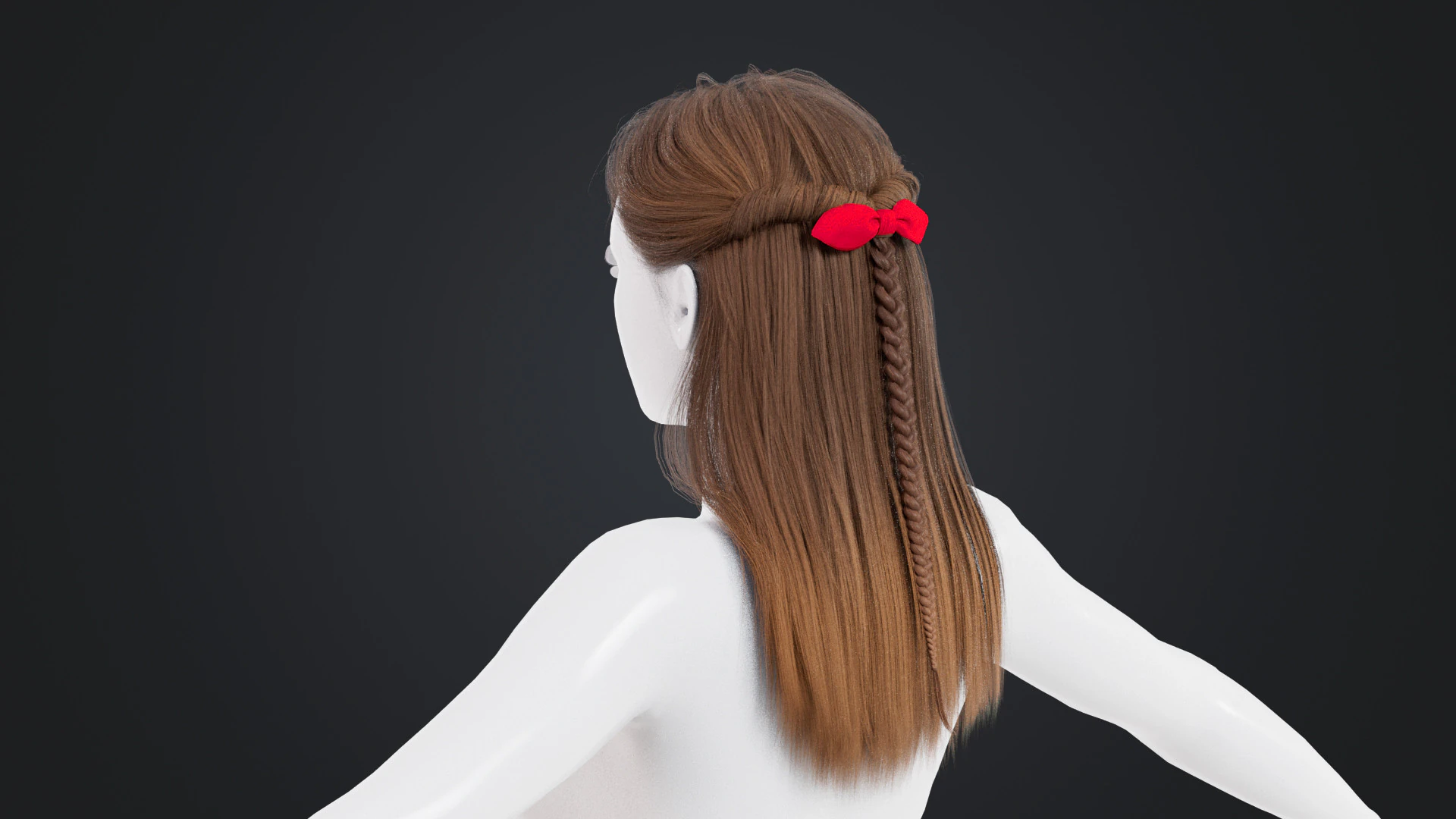 Female Hair 3D Model .c4d .max .obj .3ds .fbx .stl .blend