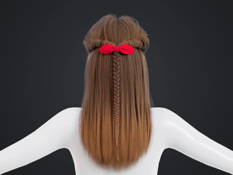 Female Hair 3D Model
