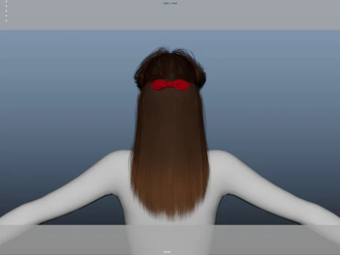 Female Hair 3D Model