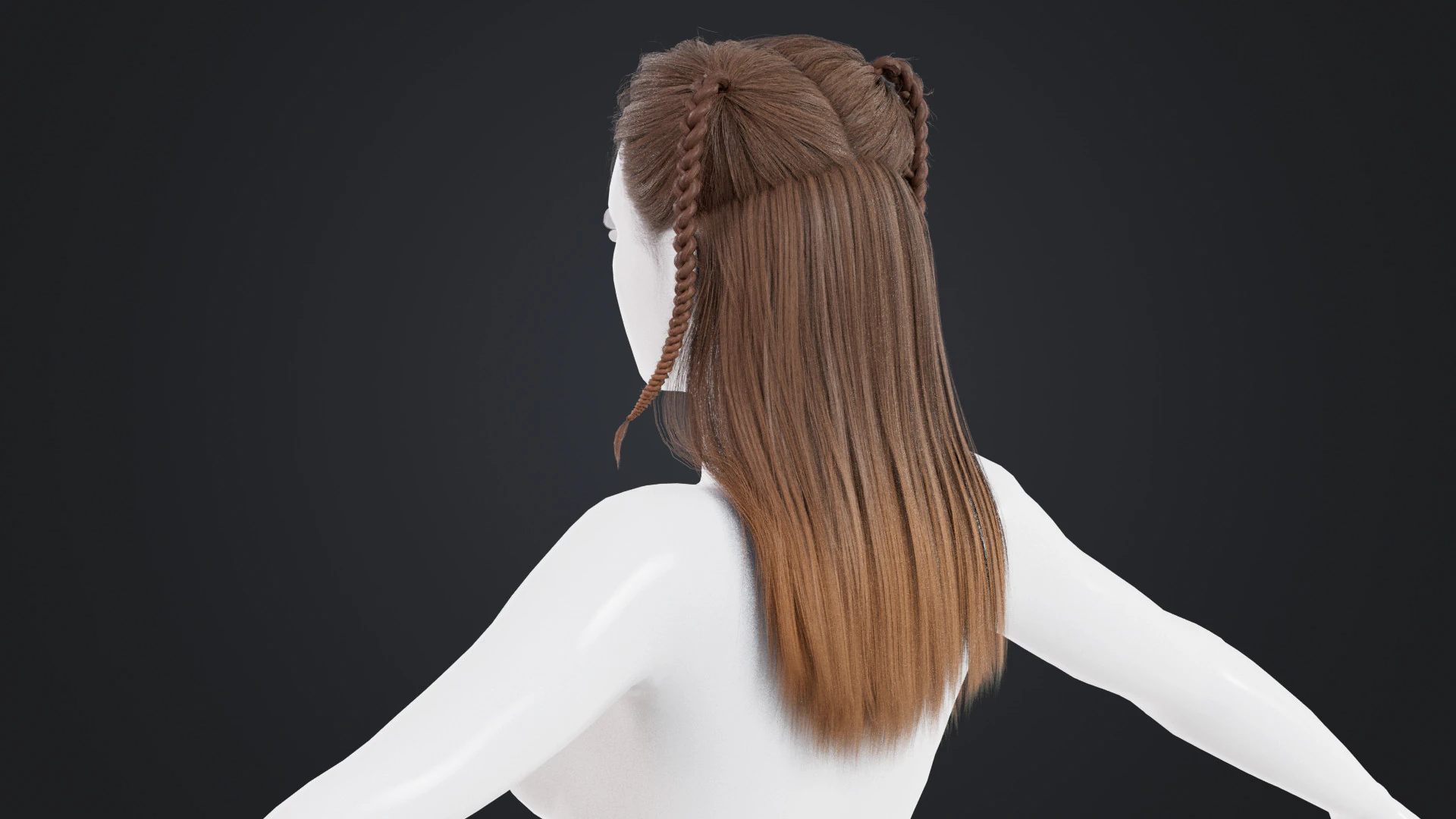 Female Hair 3D Model .c4d .max .obj .3ds .fbx .stl .blend
