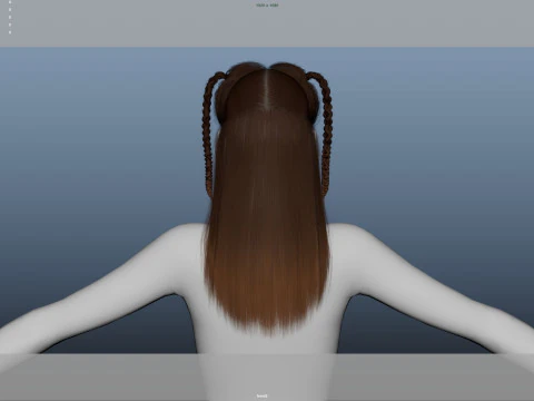Female Hair 3D Model