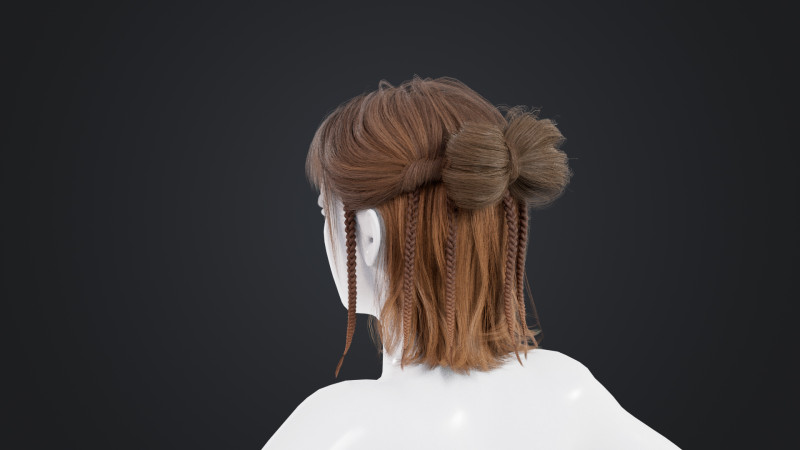 Female Hair Modelo 3D .c4d .max .obj .3ds .fbx .stl .blend 