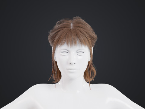 Female Hair Modelo 3D