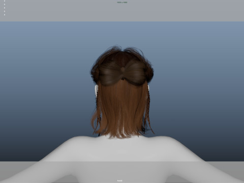 Female Hair Modelo 3D