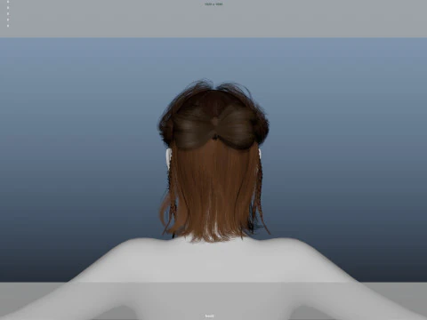 Female Hair 3D Model