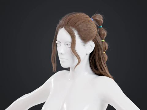 Female Hair 3D Model