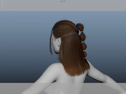 Female Hair 3D Model