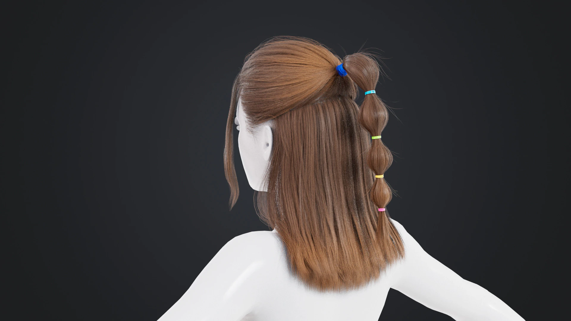 Female Hair 3D Model .c4d .max .obj .3ds .fbx .stl .blend 