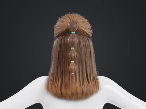 Female Hair 3D Model