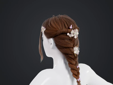 महिला बाल 3D मॉडल