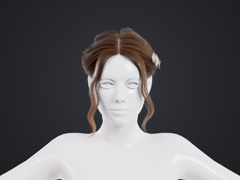 Female Hair Model 3D