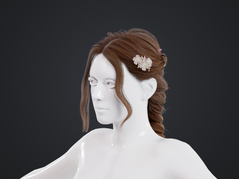 Female Hair Model 3D