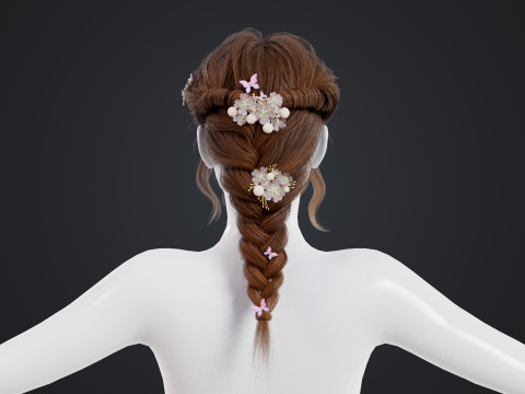 Female Hair Model 3D