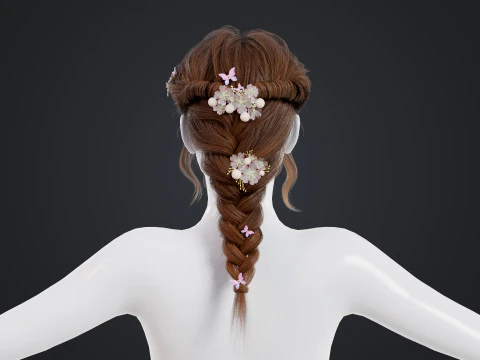 Female Hair 3D Model