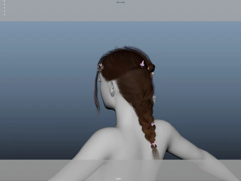 Female Hair 3D Model