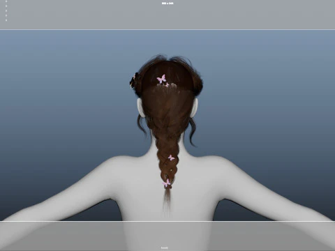 Female Hair 3D Model