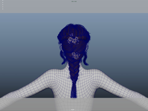 Female Hair Model 3D